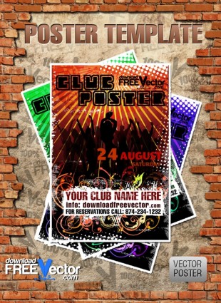 ベクター クラブ ポスター無料ベクター 4.22 MB