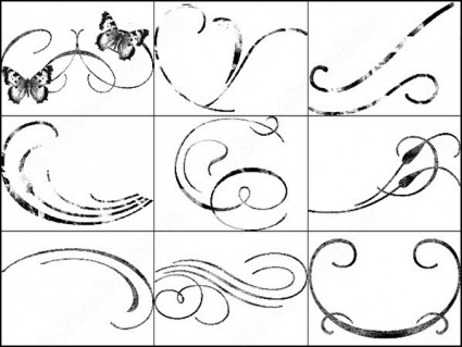 蝶とグランジまんじブラシ photoshop のブラシします。