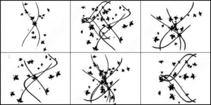 葉と線のブラシ photoshop のブラシ