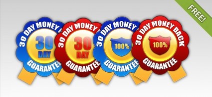 4 無料 30 日お金戻って保証バッジの Web デザイン - 無料の psd