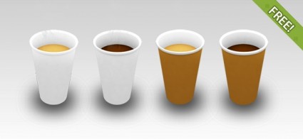 4 つのコーヒー カップ アイコン無料その他 - 無料の psd