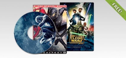 無料 PSD DVD ディスクおよびボックス ベクターの漫画 - 無料ベクター