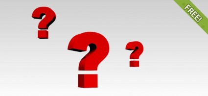 6 無料の 3 D 疑問符 Misc - 無料の psd