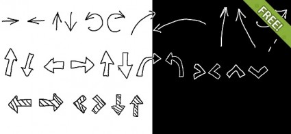 30 無料黒 &amp; 白手描き下ろし矢印 Misc - 無料の psd