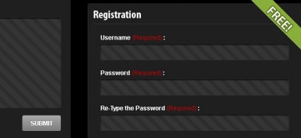暗いクリーン フォーム コレクションの Web デザイン - 無料の psd
