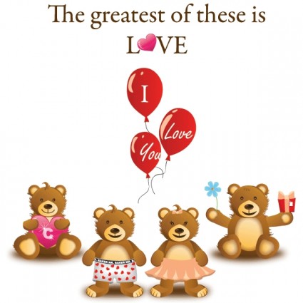 愛のクマ ベクターを中心に-無料ベクター