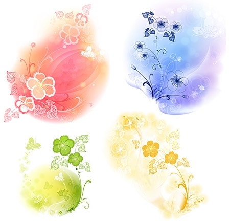 ベクター花要素無料ベクター 4.39 MB