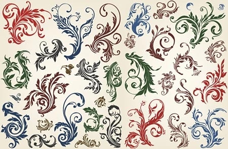 ベクター美しい花カール無料ベクター 2.39 MB