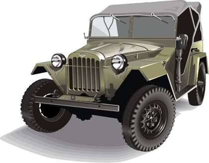 無料ベクター レトロ軍ジープ GAZ 67b 無料ベクター 489.63 KB