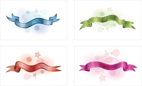 4 無料のベクターのリボン無料ベクター 2.44 MB