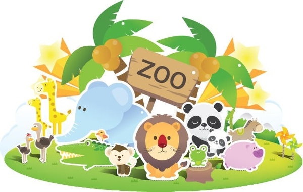 動物園のかわいいベクター無料ベクター 925.09 KB