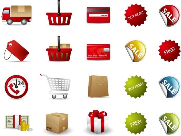 ショッピング ベクター アイコン設定無料ベクター 1.12 MB