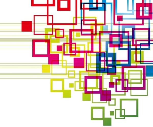 ベクター カラフルな正方形のベクターの背景無料ベクター 632.36 KB