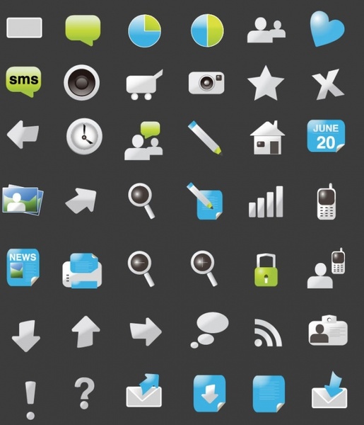 Web デザイン無料のウェブサイト要素のアイコン ベクター 656.73 KB