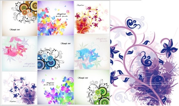 トレンドのベクター花カード花カード無料ベクター 7.32 MB