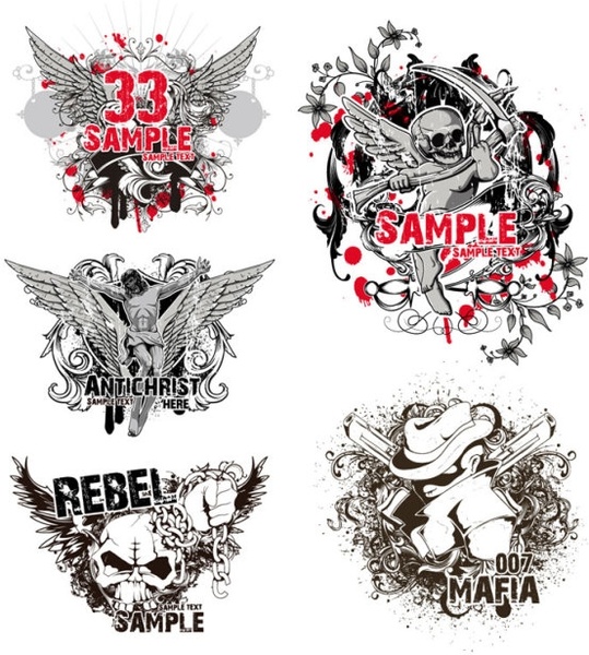 潮の t シャツのデザインのベクター無料ベクター 18.86 MB