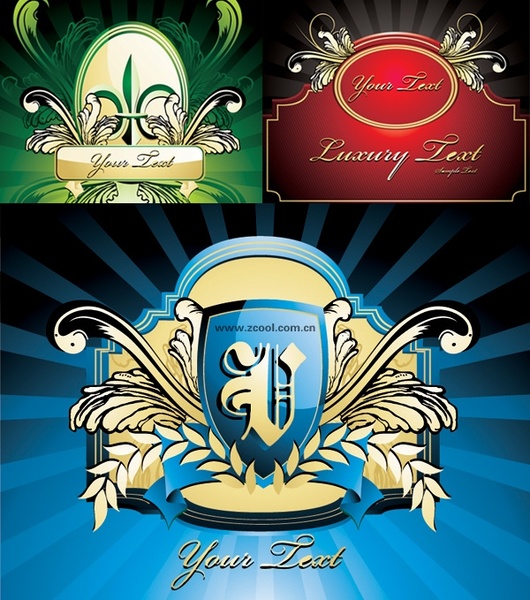 3 ヨーロッパのシールド パターン ベクター無料ベクター 3.22 MB