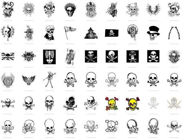 トレンド ベクター シリーズ 1 どくろ 54 無料ベクター 17.50 MB