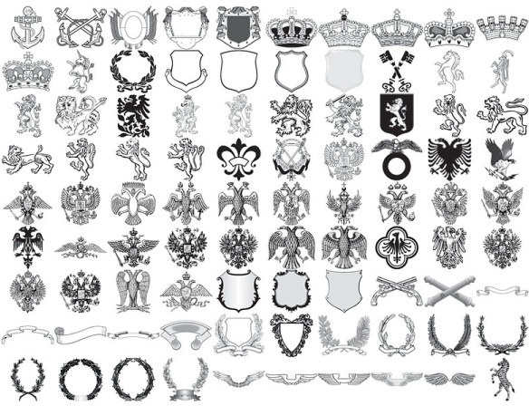 90 ヨーロッパ ロイヤル要素ベクターならない無料 33.07 MB のベクターします。