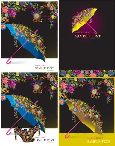 傘カラフルなパターン ベクター無料ベクター 7.76 MB