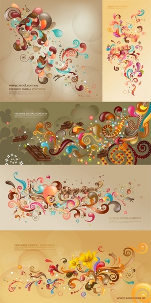 カラフルなケース シリーズのベクター傾向ブラウン 5 p 12.02 MB を無料ベクター