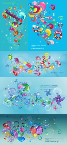 カラフルなケース シリーズのベクター トレンド ブルー 5 p 無料ベクター 8.18 MB