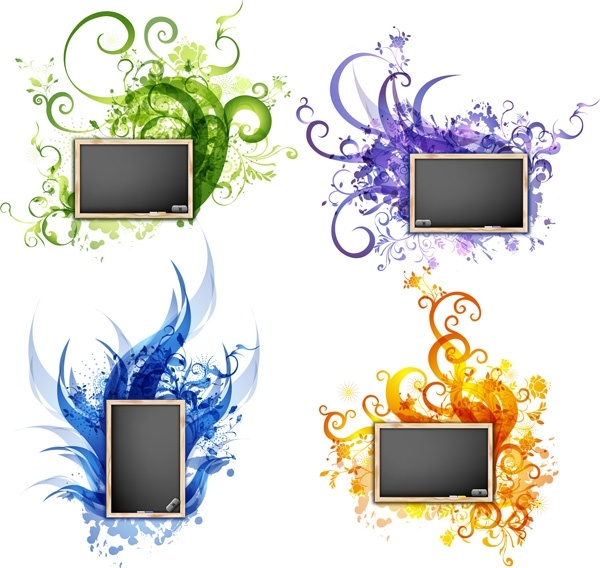 黒板と動的傾向パターン ベクター無料ベクター 9.26 MB