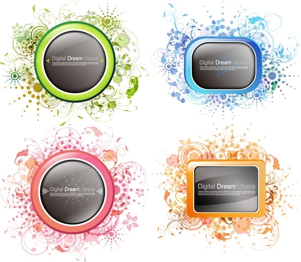 トレンド パターン要素ベクター 4 無料ベクター 3.58 MB