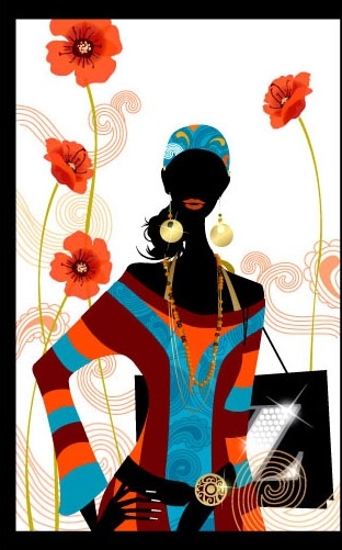 ファッションの女の子ベクター 2 シンプル ライフ無料ベクター 500.14 KB