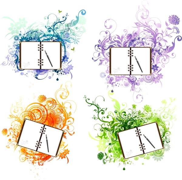 メモ帳と傾向パターン ベクター無料ベクター 9.60 MB