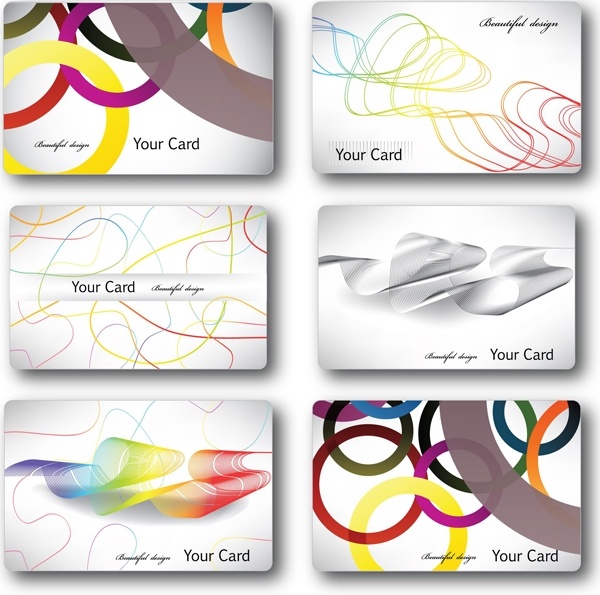 ファッショナブルなストリーム ライン カード テンプレート ベクター無料ベクター 2.43 MB