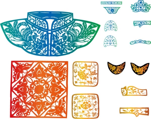 古典的な服パターン要素ベクター無料ベクター 793.59 KB