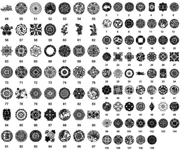 中国の伝統的なパターン ベクター daquan 5 無料ベクター 9.72 MB