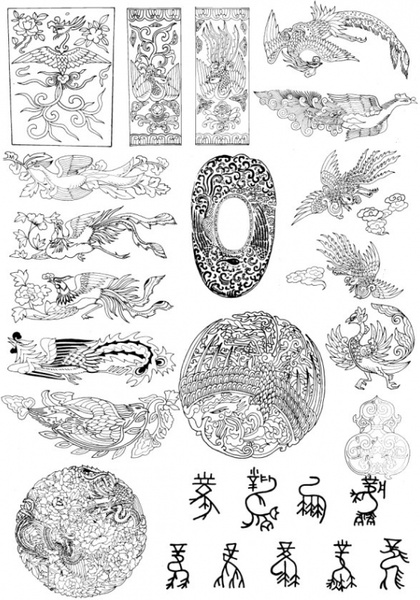 フェニックス パターン ベクター ケース 3 無料ベクター 2.36 MB