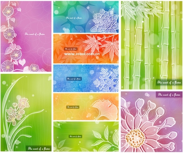 色の柔らかい花の背景ベクター 3 9 p 29.57 MB を無料ベクター