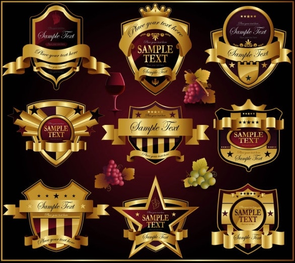 古典的な復古ボトルのステッカーとパターン 03 ベクター無料ベクター 1.74 MB