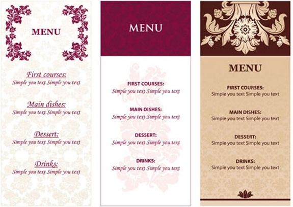 無料ベクター背景 02 メニュー パターン ベクター 3.08 MB