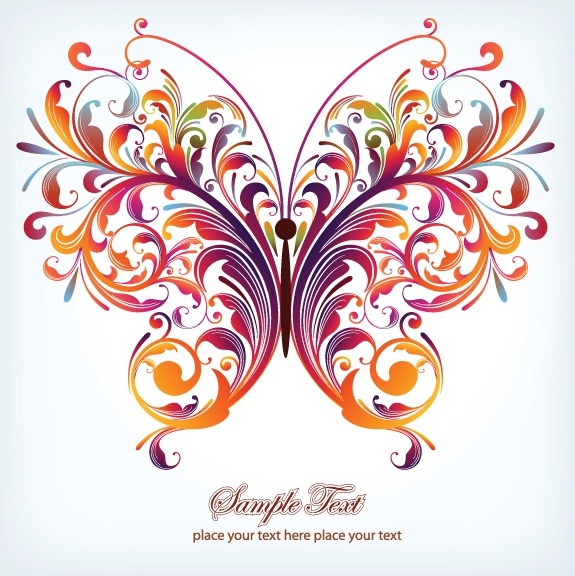 バタフライ パターン 03 ベクター無料ベクター 860.13 KB