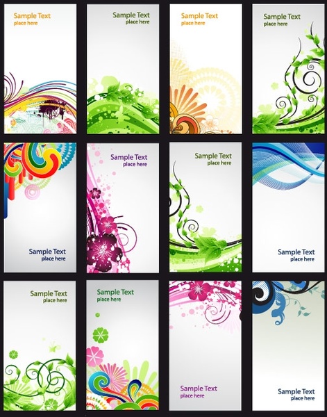 カラフルなパターン カード ベクター無料ベクター 1.45 MB