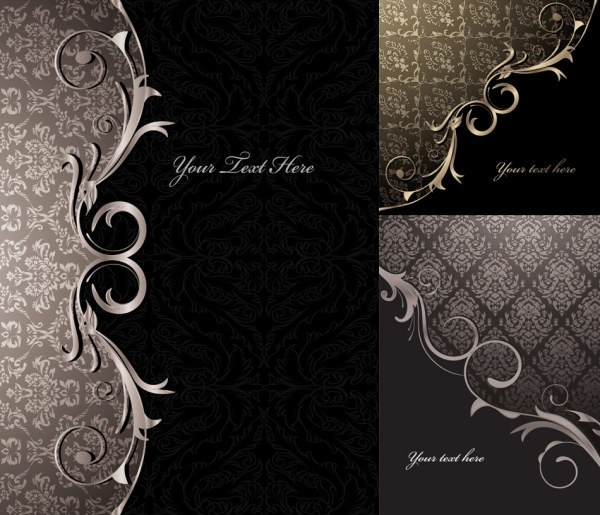 3 豪華なヨーロッパの古典的なパターン ベクター無料ベクター 5.82 MB