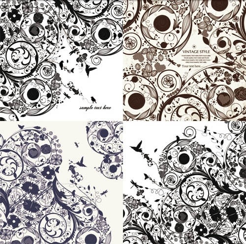 5 手塗りパターン ベクター ファッション無料ベクター 8.42 MB