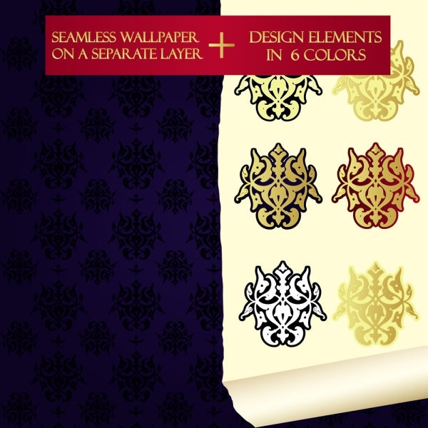 絶妙なパターン スタイル 04 ベクター無料ベクター 1.81 MB