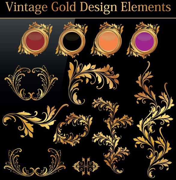 欧州ゴールド パターン 01 ベクター無料ベクター 967.81 KB