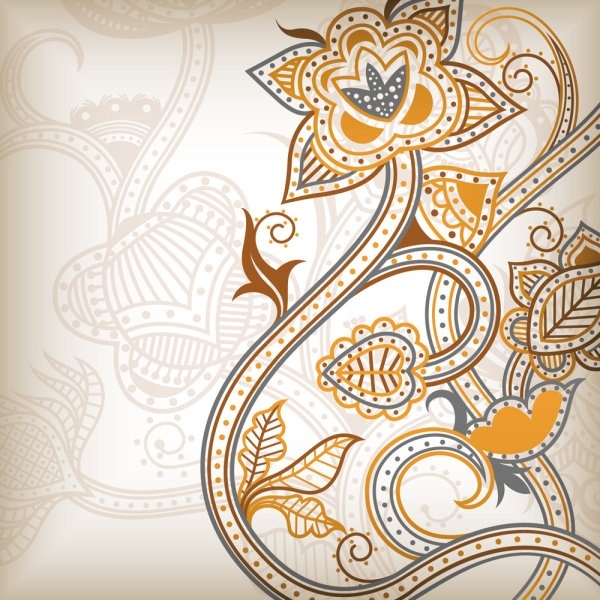 抽象的なフローラル背景パターン 01 ベクター無料ベクター 2.48 MB