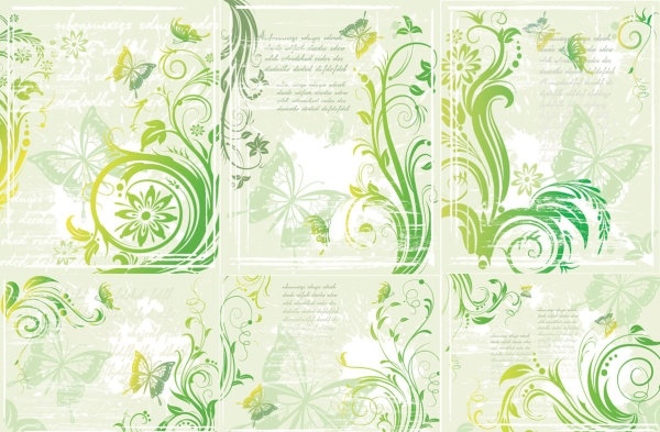 緑蝶パターン ベクター無料ベクター 8.46 MB