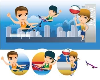 スケート ボード ベクター 5 ベクター スポーツ - 無料ベクター