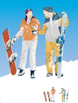 雪の搭乗の 1 ベクター スポーツ - 無料ベクターのベクター