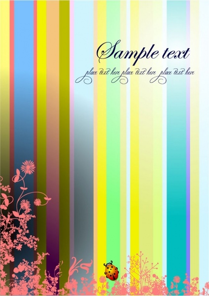 媒介昆虫花と植物無料ベクター 555.17 KB