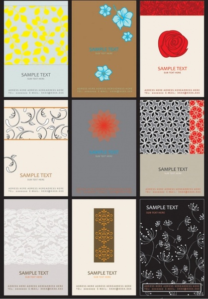 花カード テンプレート ベクター パターン無料ベクター 2.04 MB