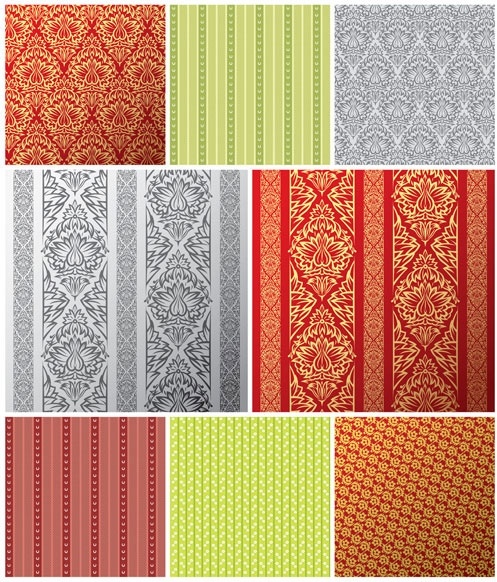 ヨーロッパのタイル パターンの背景ベクター 2 無料ベクター 3.23 MB